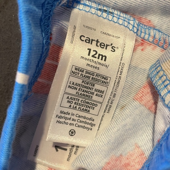 Carters 12m baseball pjs - Picture 5 of 6